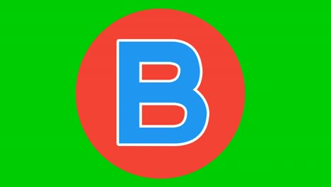 Alphabet-B-Großbuchstaben-Animationsgrafik-Auf-Grünem-Bildschirm