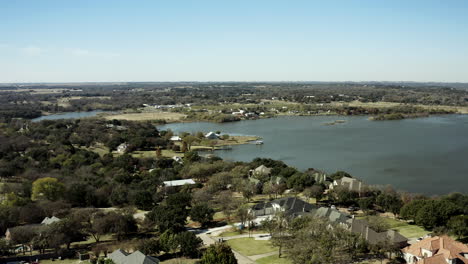 Drone-view-of-Granbury,-Texas-in-Hood-County