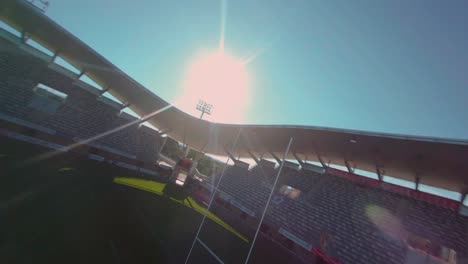 FPV-Drone-Reveals-Exercise-Machine-in-the-Middle-of-Rugby-Stadium