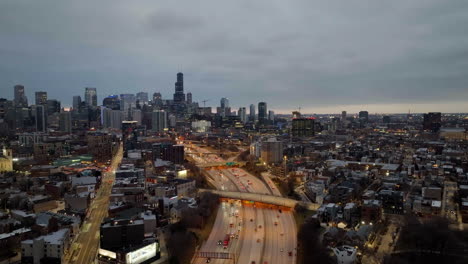 Drone-shot-over-traffic-on-the-John-F
