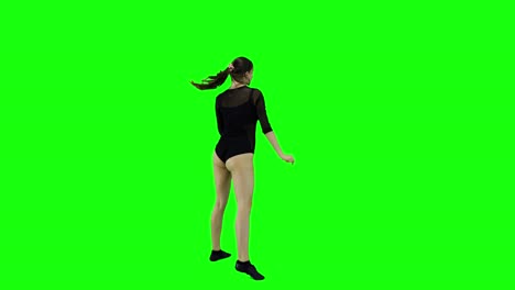 Erfahrene-Tänzerin-Tanzt-Moderne-Routine-Vor-Einem-Greenscreen-Chroma-Key