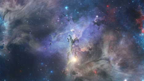 Bunter-Nebel-Und-Hell-Leuchtende-Sterne-Im-Weltraum