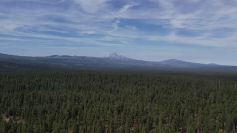 Aerial:-Flying-through-trees-in-Oregon-forest-toward-Mount-Jefferson