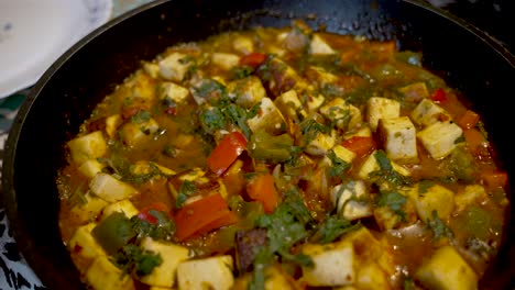 Tasty-Spice-Paneer-Curry-Dish-With-Red-And-Green-Peppers-In-Pan