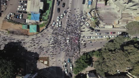High-altitude-shot-of-hundreds-of-Israelis-protesting-against-the-government-and-blocking-a-central-intersection-in-Tel-Aviv