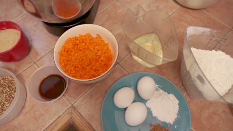 Ingredients-to-prepare-a-carrot-cake