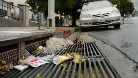 A-Storm-Drain-on-the-Street-Overflowing-during-Heavy-Rain