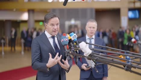 Prime-Minister-of-the-Netherlands-Mark-Rutte-during-EU-summit-in-the-European-Council-building---Brussels,-Belgium