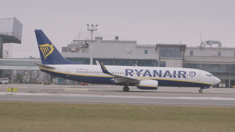 Ryanair-Plane-Taxiing-Along-Runway-At-Lecha-Walesy-Airport-In-Gdansk