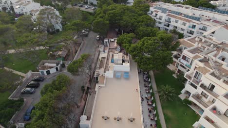 Aerial-Flying-Over-Apartment-Rooftop-In-Rocas-In-Mallorca