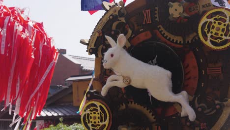 "Alice-in-Wonderland"-Themed-Rabbit-Float-at-Sagicho-Matsuri-Parade