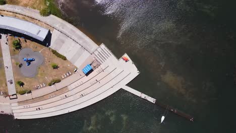 Aerial-shot-of-Villarica-lake