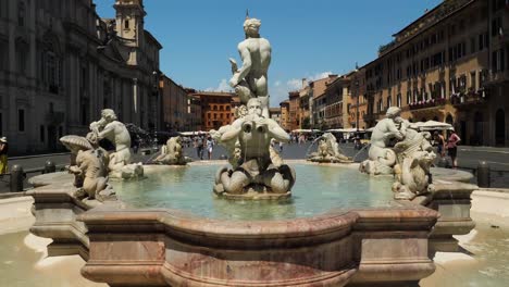 Moor-Fountain-,-Piazza-Navona-in-Rome,-Italy