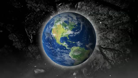 Contaminación-Ambiental-Del-Planeta-Tierra-Con-Humo,-Calentamiento-Global,-Animación