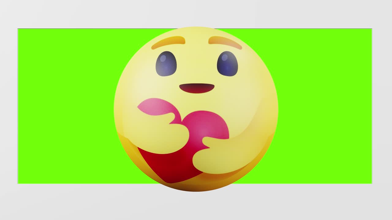 Premium stock video - Facebook care emoji reaction button with 3d ...