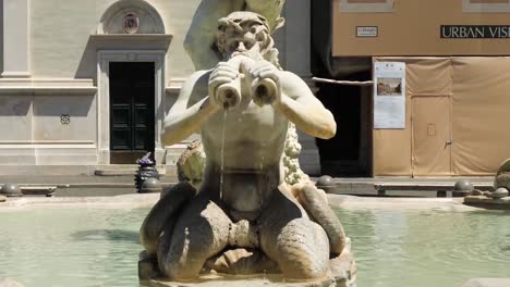 Moor-Fountain-by-Giacomo-della-Porta,-Piazza-Navona-in-Rome,-Italy