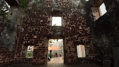 Tilt-up-view-of-the-interior-of-the-remaining-ruins-of-St