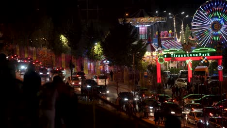 Bustling-Tirana-Nights:-Traffic-and-People-After-a-Festive-Spring-Celebration