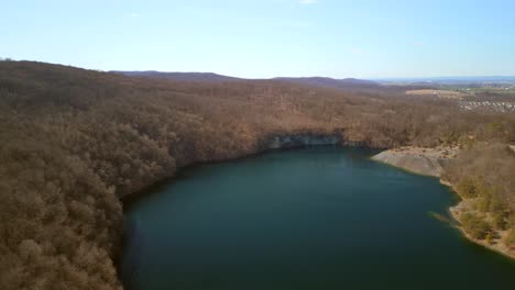 Aerial-drone-video-footage-or-iron-ore-quarry-in-Pennsylvania