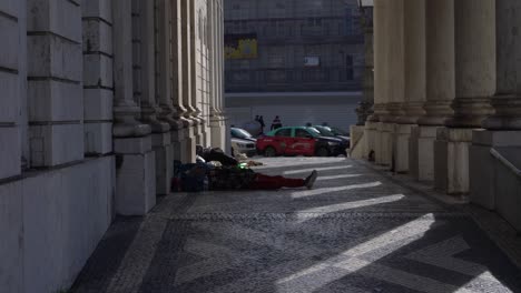 Homeless-resting-downtown-Lisbon-