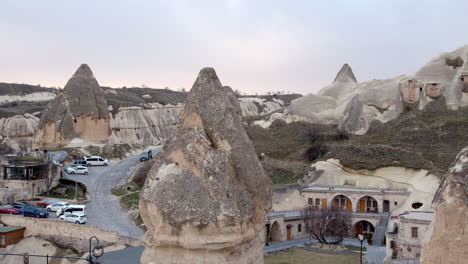 Village-in-Central-Anatolian-Region-Cappadocia-with-Fairy-Chimneys