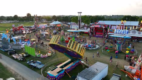 Temporary-carnival-site-at-outdoor-festival-in-USA