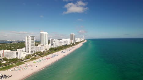 High-panning-4k-aerial-shot-of-Miami-Beach,-Florida