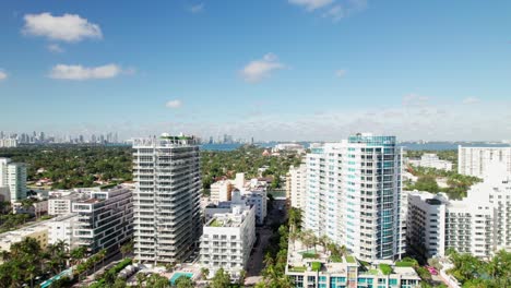 High-rise-hotels-and-resorts-along-South-Beach,-Miami-Beach,-Florida