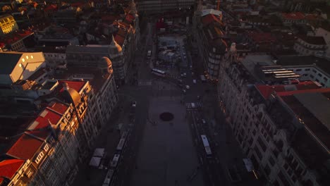 Drone-Shot-of-Câmara-Municipal-do-Porto,-Porto's-City-Hall-located-in-the-city-center