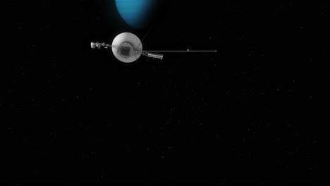 Voyager-1-Heading-Towards-7th-Planet-Uranus-to-Take-Photos-on-Flyby-as-it-Travels-Through-Solar-System---Camera-Pans-Up-for-Reveal-4K