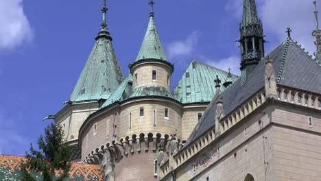 Close-up-of-Castle-Bojnice--in-Slovakia,-Europe