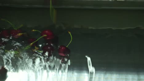 Cherry-Factory.-Close-up,-packing,-choosing,-washing-cherries