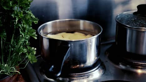 Boiling-potatoes-for-a-dinner-with-parsley-in-the-scene