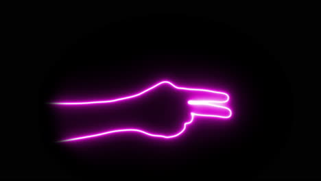 Neonlight-pinkcolored-Hand-gestures-and-counts-to-five