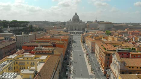 Antena-De-San-Pedro-Y-La-Ciudad-Del-Vaticano-En-Roma,-Italia