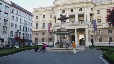 Ganymede's-Fountain-in-front-of-Historical-Slovak-National-Theatre