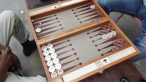 Turkish-guys-play-backgammon-in-Urgup-city---Kapadokya