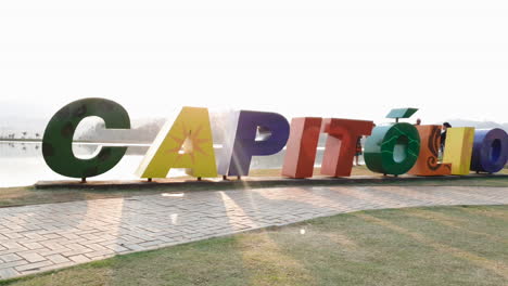 Colorful-tourist-sign-showing-Capitolio-in-capital-letters
