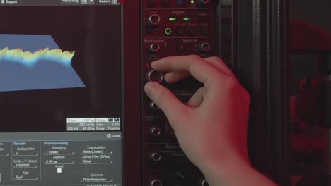 Hand-Adjusting-Equalizers,-Dj-Mixing-Music-On-An-Audio-Mixer
