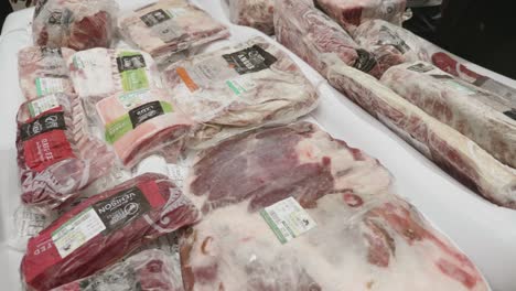 Packets-of-imported-frozen-New-Zealand-meat-in-the-freezer-at-meat-import-export-exhibition-event