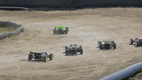 Electric-radio-control-buggies-seen-staging-and-launching-during-a-race-starting-grid