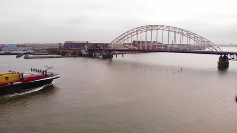 Bolero-Cargo-Ship-Approaching-Bridge-Over-The-Noord-In-Hendrik-Ido-Ambacht