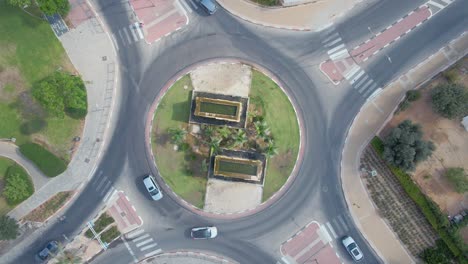 Roundabout-From-Above-At-Traffic-Day