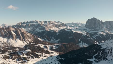 Slider-drone-shot-over-impressive-mountain-range-italian-dolomites