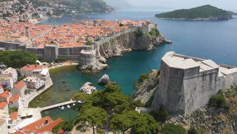 Fort-Lovrijenac-and-Fort-Bokar-from-Dubrovnik-walls-of-Croatia