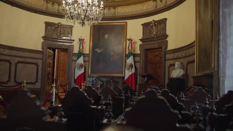 Inside-View-Of-Empty-Museo-De-Los-Cabildos-Meeting-Room-In-Mexico-City