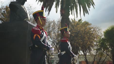 Grenadiers-standing-next-to-the-monument-of-General-San-Martin-at-his-memorial-ceremony