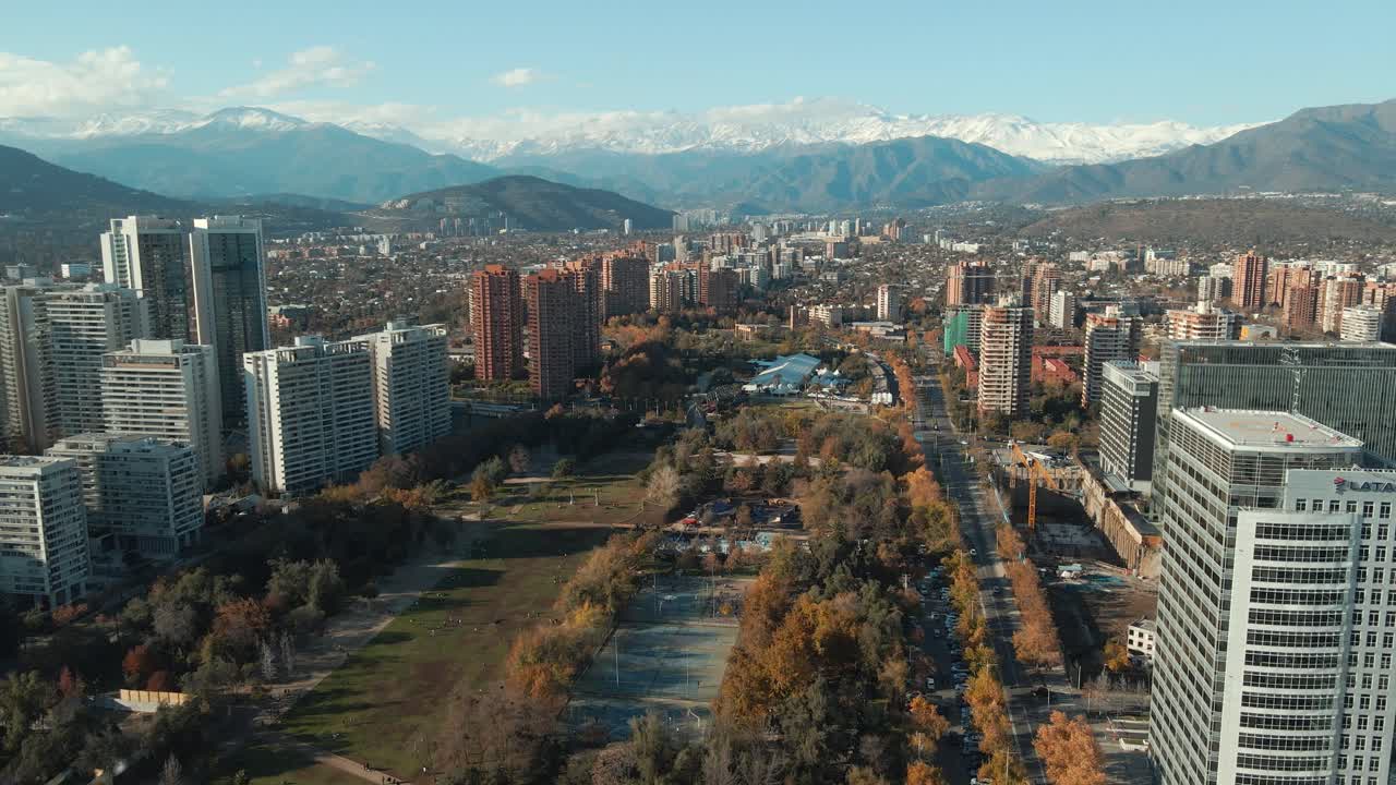 Premium Stock Video Araucano Park Surrounded By Modern Building