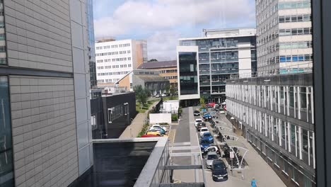 View-over-Swansea-University-campus-looking-down-from-from-ILS1-building,-on-day-of-announcement-of-Police-investigation