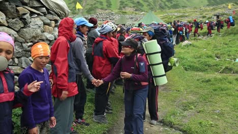 Himalayan-Mountaineers-greetings-each-other-'Best-Wishes'---'Happy-Journey'-as-mountaineers-are-moving-towards-their-summiting-destination
